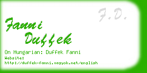 fanni duffek business card